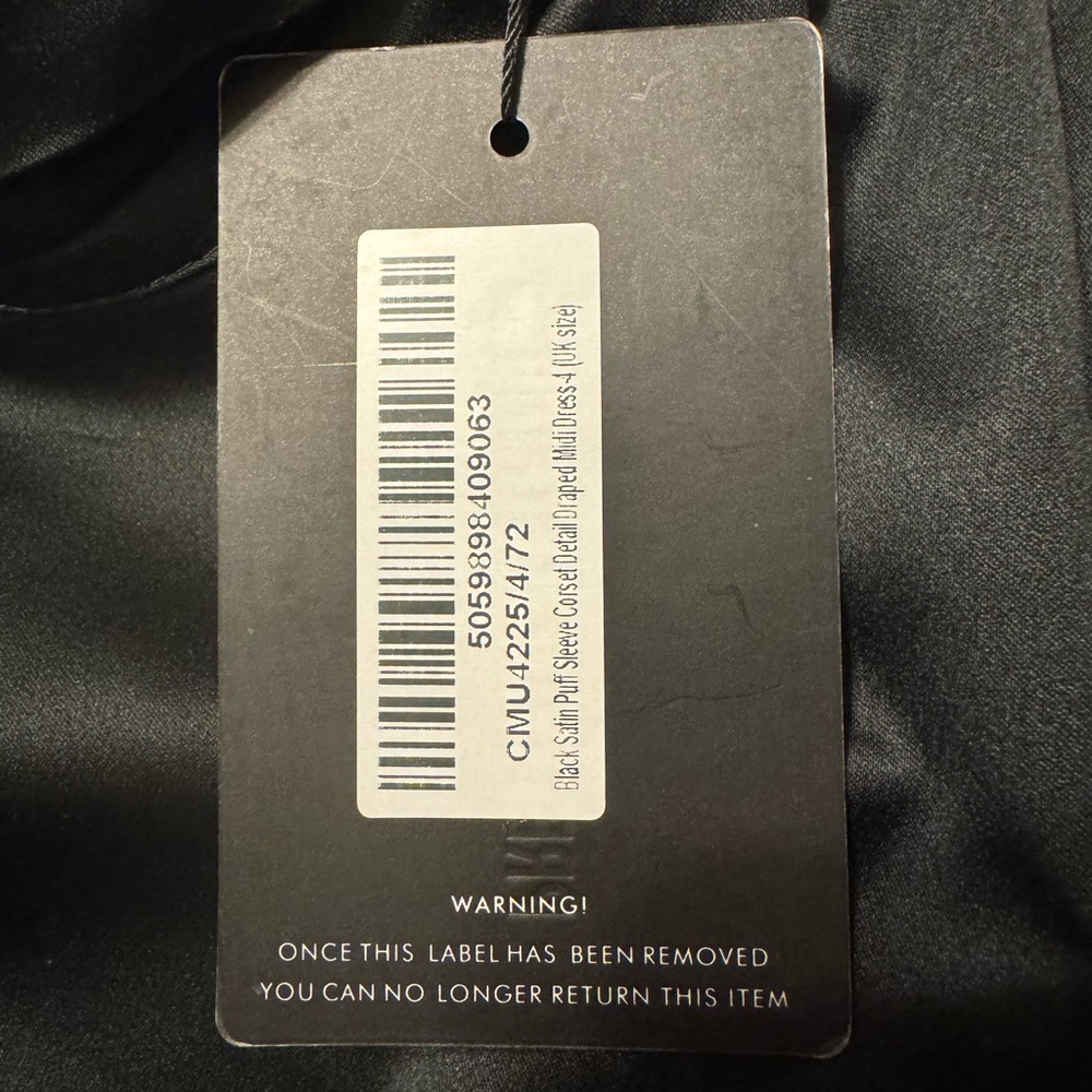 PrettyLittleThing Black Sheath Dress with Bishop Sleeves - Picture 3 of 3